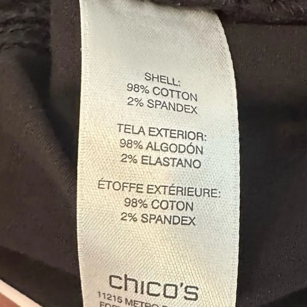 Chico’s The Carley Short Black Bermuda Short 570136590 Size 00 Extra Small NWT